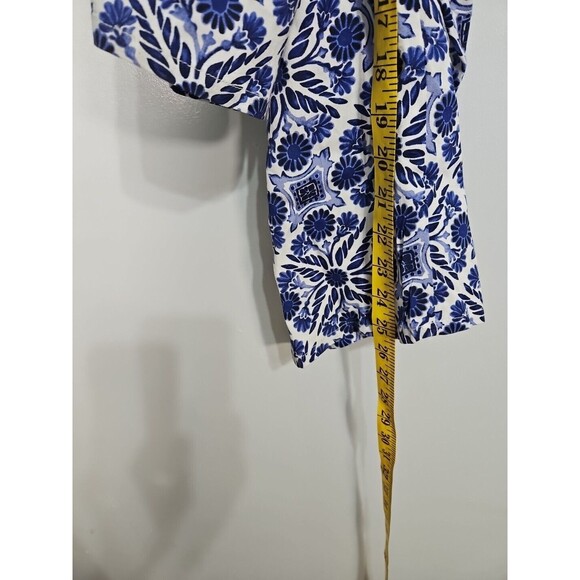 Patron's of Peace Blue & White Extra Small Women's Romper Jumpsuit Smocked NWOT - Picture 5 of 9